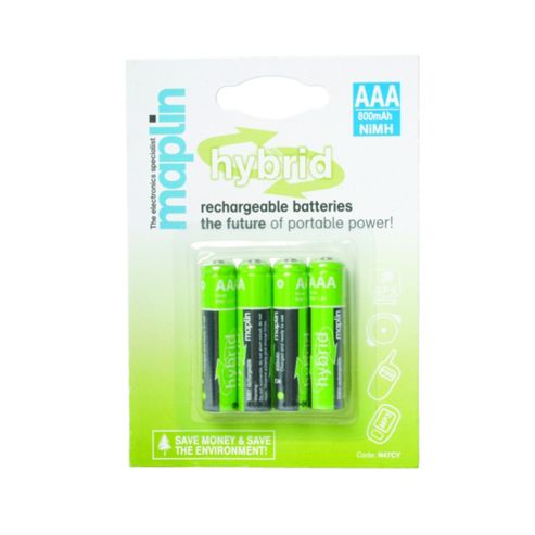 Image of Maplin Hybrid Aaa Rechargeable Batteries 800mah 4 Pack