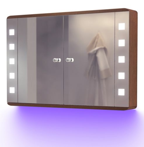 Image of Ambient Solid Oak Bathroom Cabinet With Demister, Sensor & Shaver Socket K82u