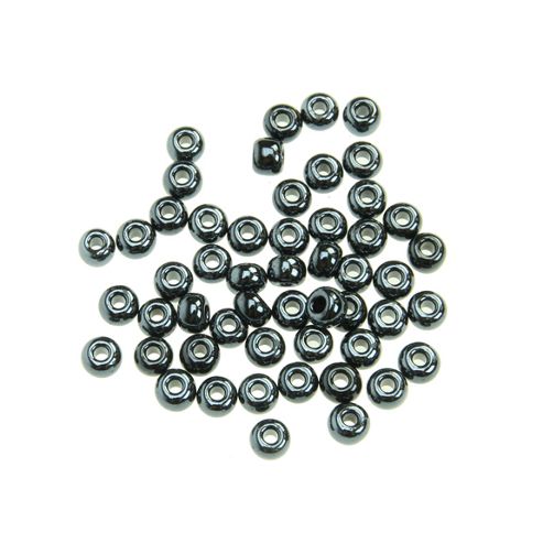 Image of Czech Seed Bead 2/0 Metallic Gunmetal