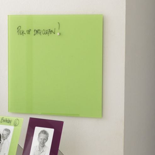 Image of Naga Magnetic Glass Memo Board 45 Cm X 45 Cm - Light Green