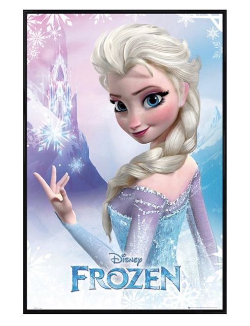 Image of Gloss Black Framed Disney's Frozen Elsa Poster
