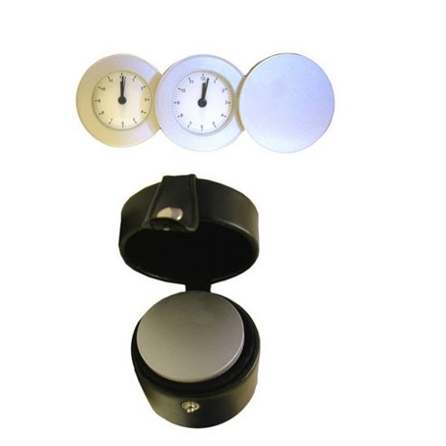 Image of Travel Clock With Multi Time Zone & Leather Travel Case