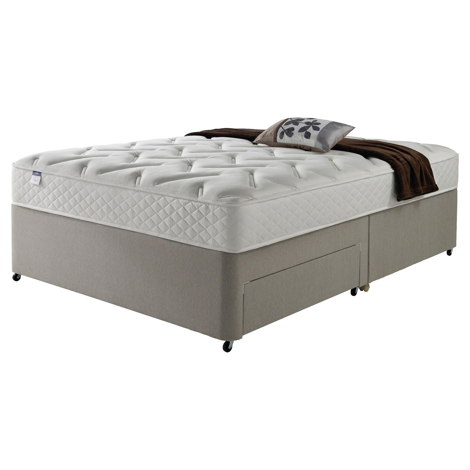 Silentnight Miracoil Luxury Memory Non Storage King Size Divan Mink no Headboard at Tesco Direct