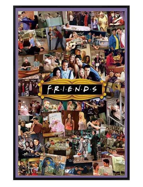 Image of Friends Tv Montage Gloss Black Framed I'll Be There For You Poster