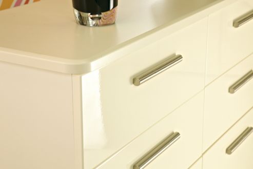 Image of Welcome Furniture Knightsbridge 6 Drawer Midi Chest - Cream - Cream