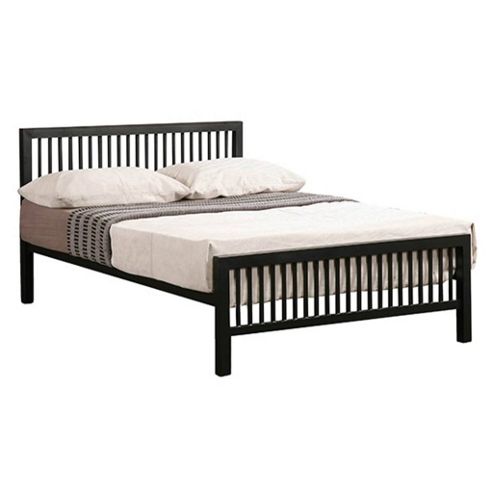 Image of Oriental Shaker Style Black Metal Bed Frame - Double 4ft 6"