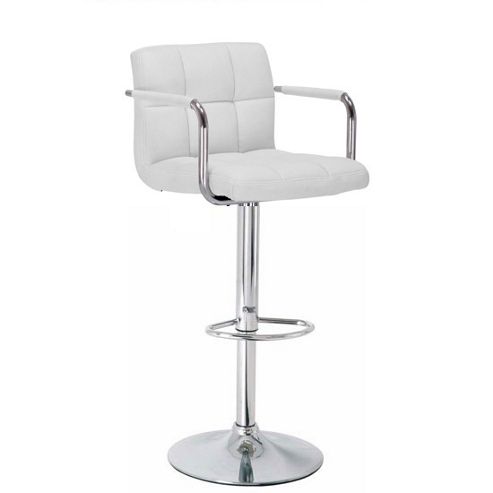 Image of Havana White Faux Leather Bar Stool