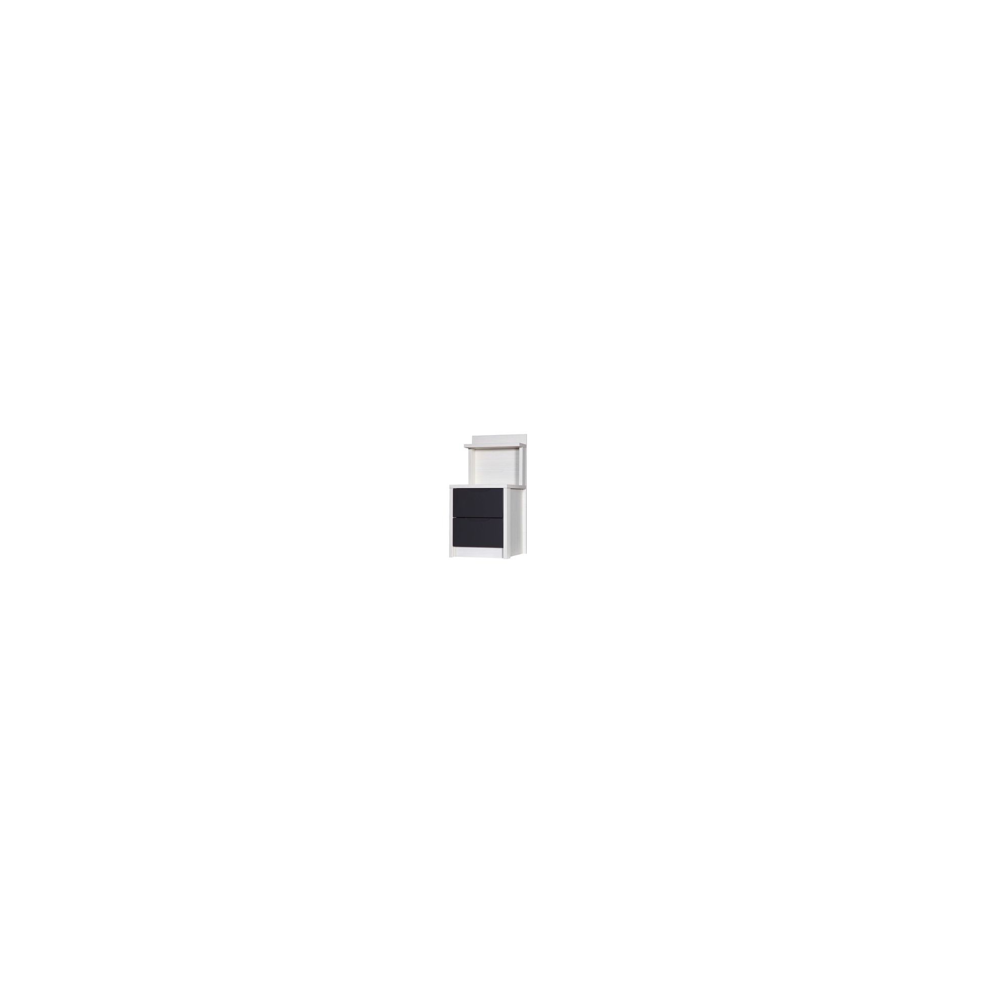 Alto Furniture Avola 2 Drawer Bedside Special Table - White Avola Carcass With Grey Gloss at Tesco Direct