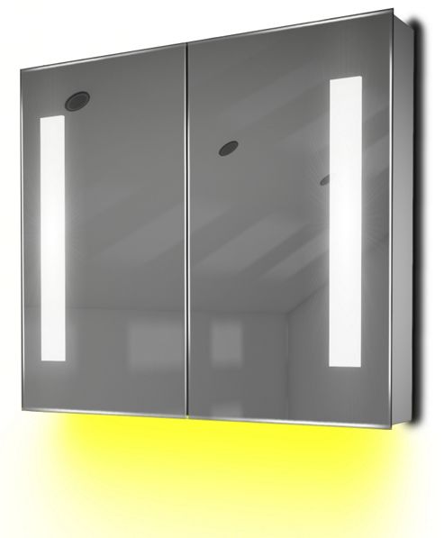 Image of Ambient Bathroom Mirror Cabinet With Sensor & Internal Shaver Socket K131y