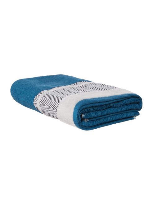 Image of Living By Christiane Lemieux Zig Zag Border Bath Towel Teal