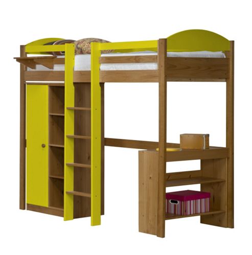 Image of Maximus High Sleeper Set 1 Central Ladder Antique With Lime Details