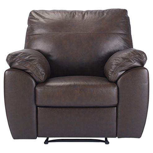 Image of Alberta Leather Recliner Armchair Chocolate
