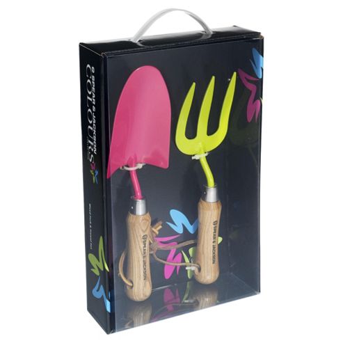 Image of Spear & Jackson Pink Trowel And Yellow Weedfork Set