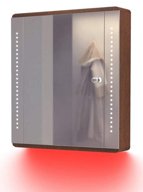 Image of Audio Oak Cabinet With Underlighting, Bluetooth, Demist, Sensor & Shaver K1draud