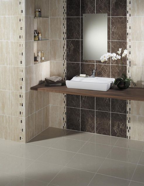 Image of Elgin Marble Travertine Wall Ceramic Tile 248x398 Box Of 10 (0.99 M-- / Box)