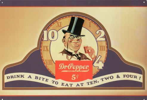 Image of Dr Pepper Drink A Bite To Eat Tin Sign