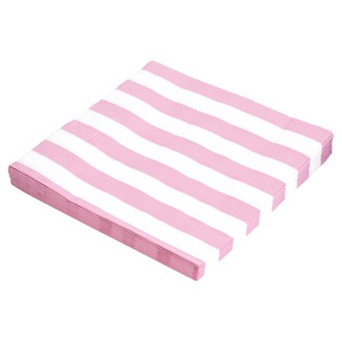 Image of Table Fun Pink Stripe Napkin 33cm 20 Pack