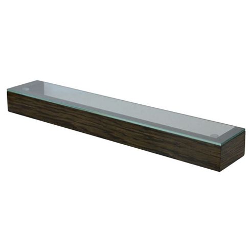 Image of Wireworks Simline Glass Shelf - Dark Oak