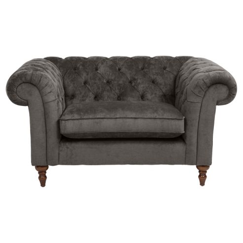Image of Chesterfield Loveseat Velvet Pewter