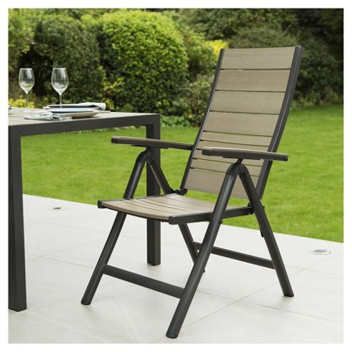 Image of Coastal 7-position Reclining Wood & Aluminium Garden Chairs, 2 Pack