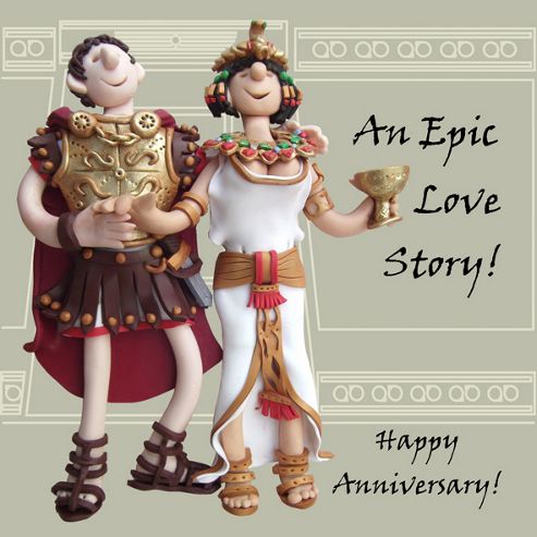 Image of Holy Mackerel Tony & Cleo Anniversary Greetings Card