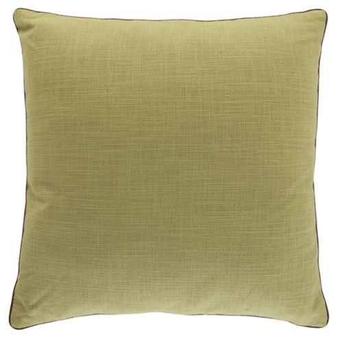 Image of Contrast Piped Plain Cushion, Green