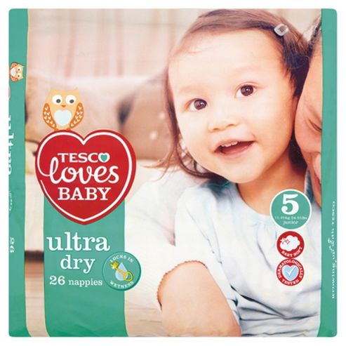 Image of Tesco Loves Baby Ultra Dry Size 5 Junior Carry Pack 26