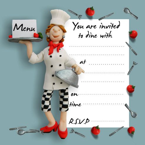 Image of Holy Mackerel Invited To Dine Party Invitations, Pack Of 8