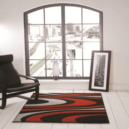 Image of Orleans Honesty Black/red 80x150 Cm Rug