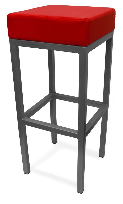 Image of Lamboro Cube 73 Cm Bar Stool With Step - Red