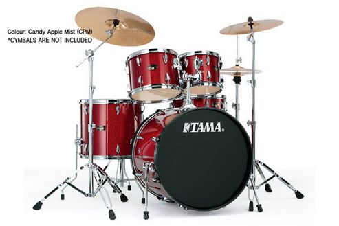 Image of Tama Imperialstar Candy Apple Mist 20 Bass Drum 10, 12, Toms 14 Floor Tom, Inc Hardware