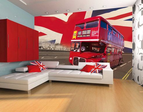 Image of 1wall Giant London Double Decker Bus Wall Mural