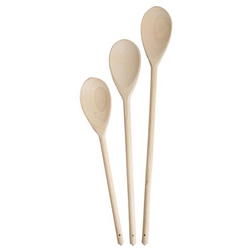Image of Tesco Basics Wooden Spoons, 3 Pack