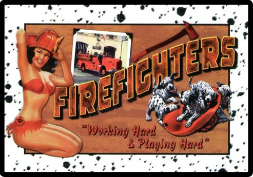 Image of Eureka Lake Studio Firefighters Tin Sign