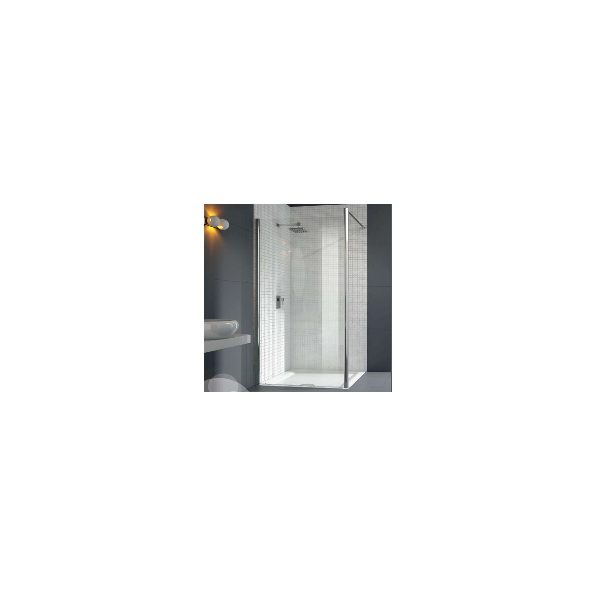 Merlyn Vivid Six Wet Room Shower Enclosure, 1000mm x 800mm, Horizontal Support Bar, Low Profile Tray, 6mm Glass at Tescos Direct