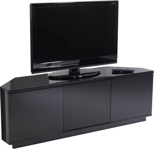 Image of Uk-cf Black Corner Tv Stand For Up To 60 Inch