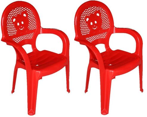 Image of Resol Childrens Garden Plastic Chair - Red - (pack Of 2 Chairs)