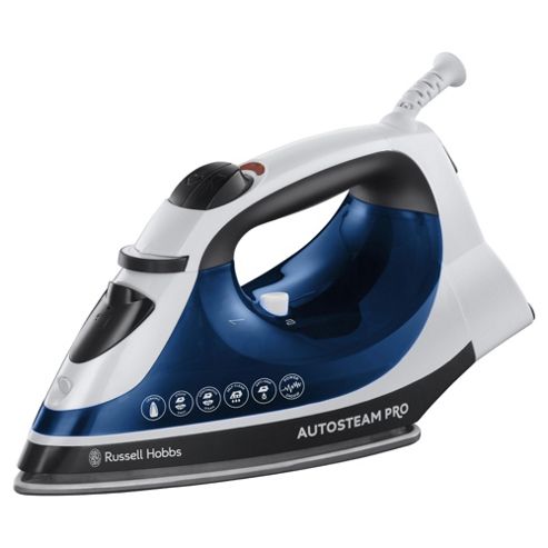Image of Russell Hobbs 20270 Ceramic Plate Steam Iron - Blue & White