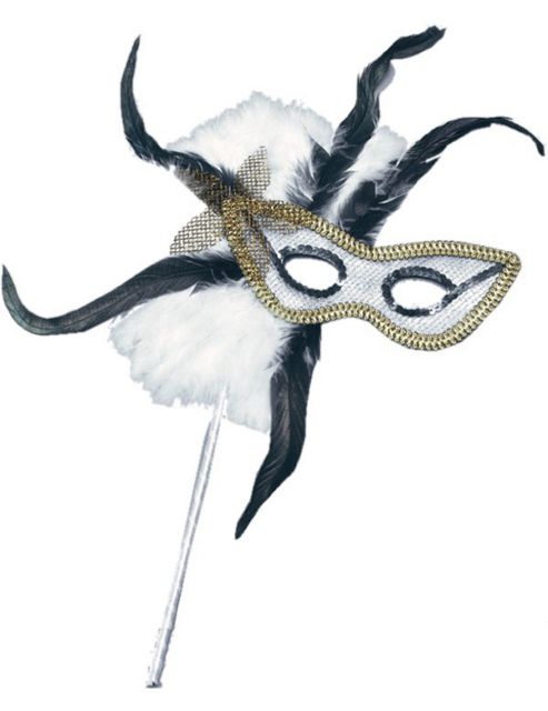Image of Feathered Mask On Stick