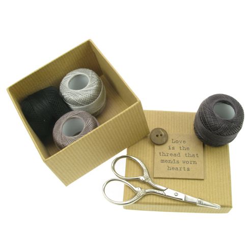 Image of Brown Box Sewing Kit - Love Is The Thread That Mends Worn Hearts