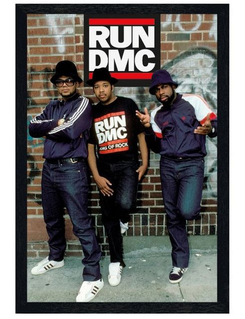 Image of Black Wooden Framed Run Dmc Hip Hop Legends Poster