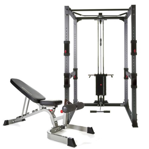 Image of Bodycraft F430 Power Rack System, Bench And Lat - Low Pulley Plus 200lb Stack And Dip Station