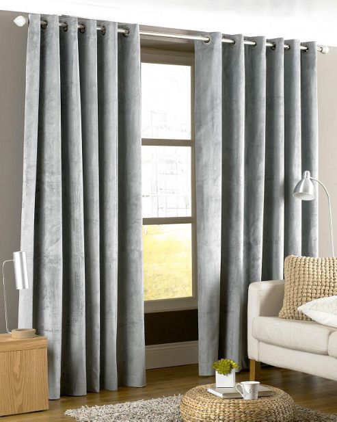 Image of Emperor Ready Made Eyelet Lined Curtains - Silver