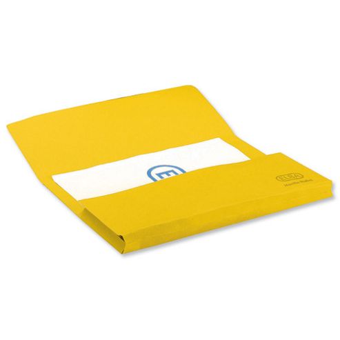 Image of Elba 285gsm 32mm Bright Manilla Document Wallet Foolscap Yellow
