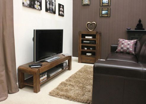 Image of Shiro Walnut Low Television Cabinet