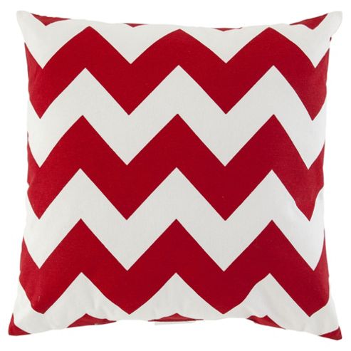 Image of Chevron Cushion 43 X 43cm, Red