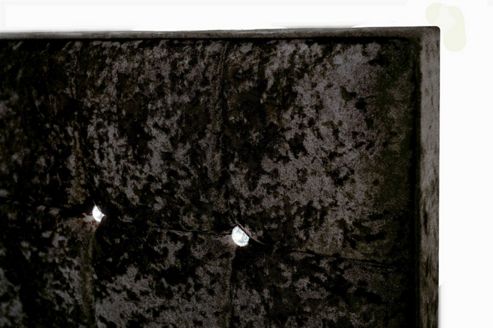 Image of Humza Amani Crystal Upholstered Headboard - Single 3ft - Brown