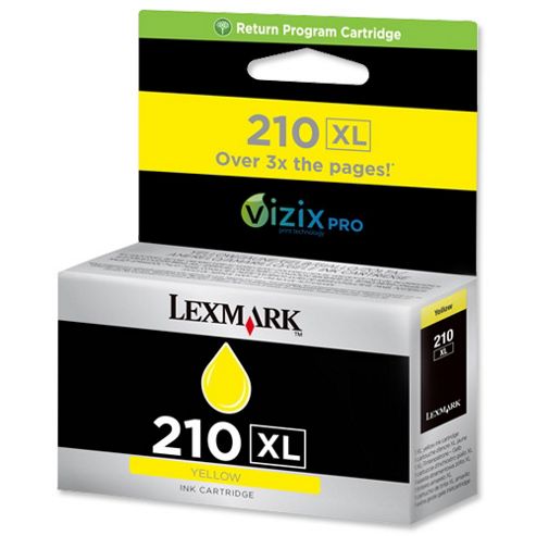 Image of Lexmark 210xl Yellow High Yield Return Program Ink Cartridge