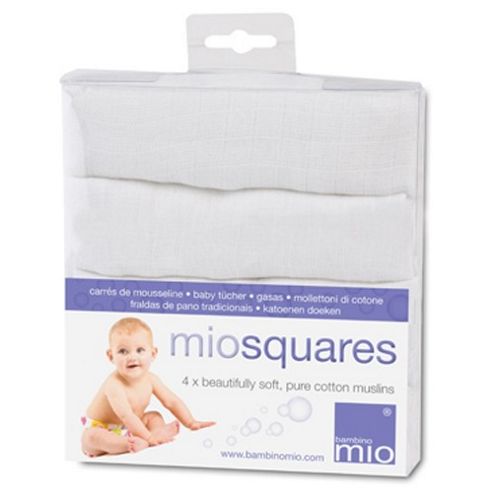 Image of Bambino Mio Miosquares Muslin Squares White (pack Of 4)