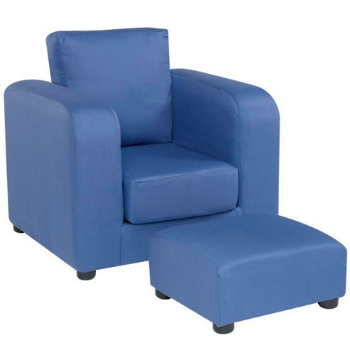 Image of Chair With Footstool - Blue